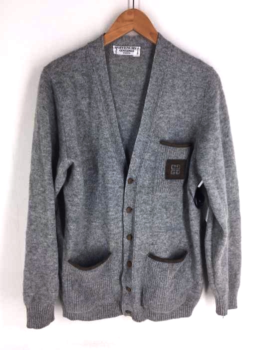 GIVENCHY（ジバンシィ） フランス製 OLD スウェードロゴパッチ装飾ニットカーディガン メンズ トップス