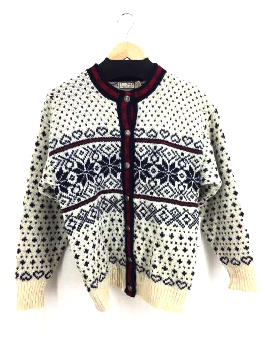 L.L.Bean(エルエルビーン) 90S USA製 コンチョボタンノルディックチルデンニットカーディガン レディース トップス
