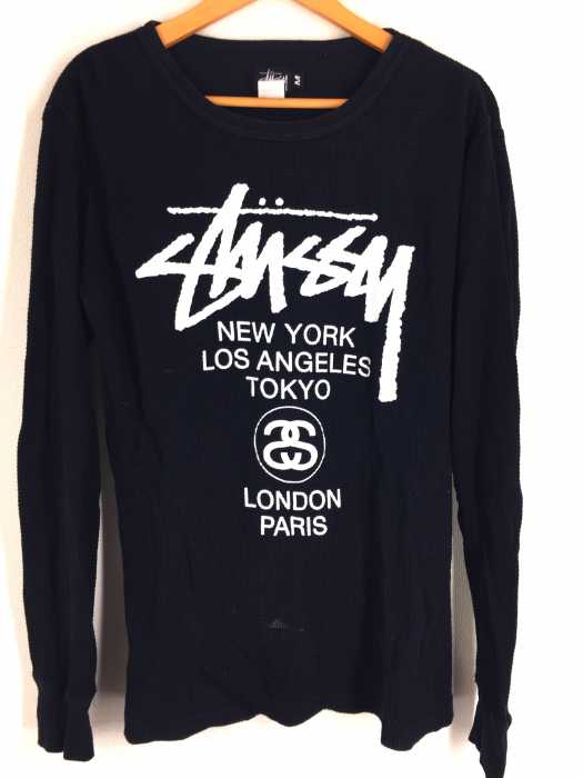 メンズ　ロンT ワッフル生地　ステューシー STUSSY （ステューシー） 90s USA製 ワッフル生地 ロング ロゴプリント