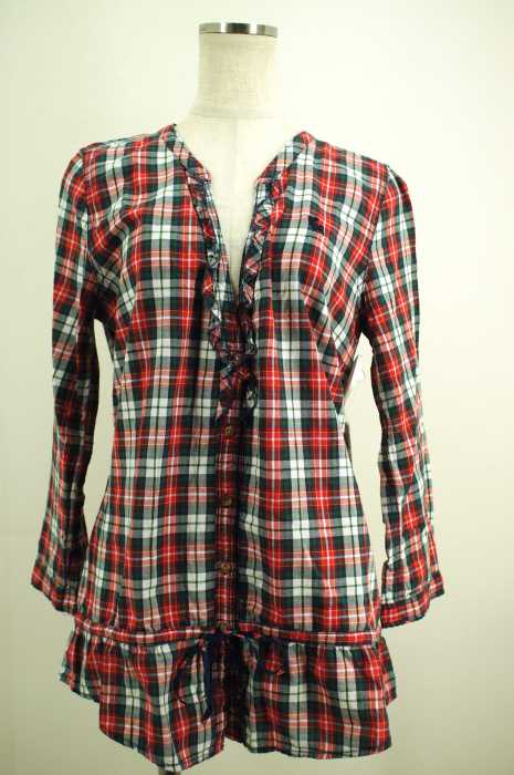 Abercrombie & Fitch （アバクロンビーアンドフィッチ） スキッパーチェック柄シャツ レディース トップス