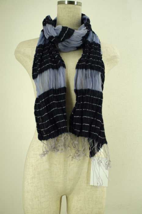 nano universe （ナノユニバース） シルク混ボーダーストール メンズ ファッション雑貨