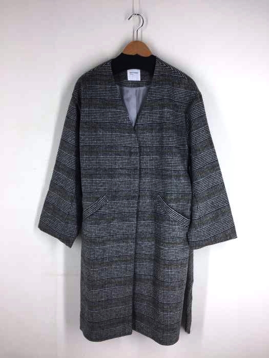 BACK NUMBER（バックナンバー） ノーカラーコート TRチェックコート メンズ アウター
