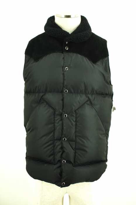 Rocky Mountain FeatherBed （ロッキーマウンテンフェザーベッド） christy レザーヨーク切り替えダウンベスト メンズ アウター