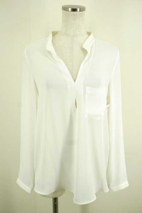 ZARA BASIC （ザラベーシック） ノーカラーデザインシフォントップス レディース トップス