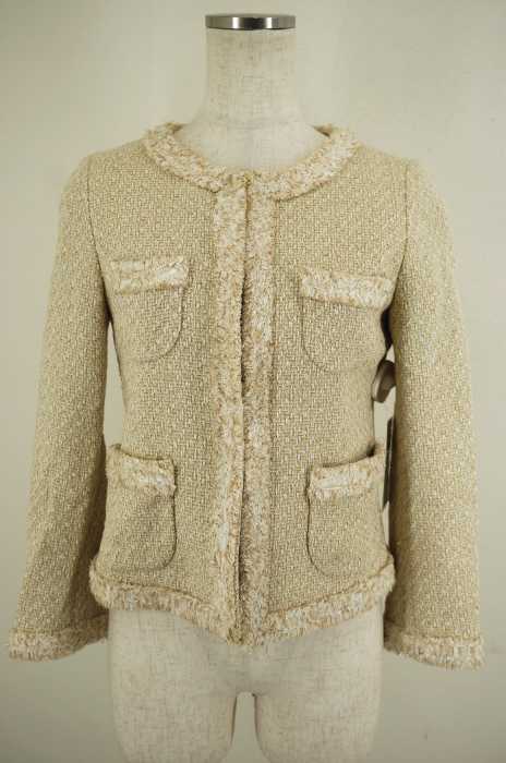 UNITED ARROWS green label relaxing （ユナイテッドアローズグリーンレーベルリラクシング） ラメ入りノーカラージャケット レディース アウター