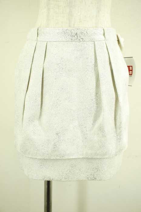 ZARA BASIC （ザラベーシック） ラメ加工2タックティアードスカート レディース スカート