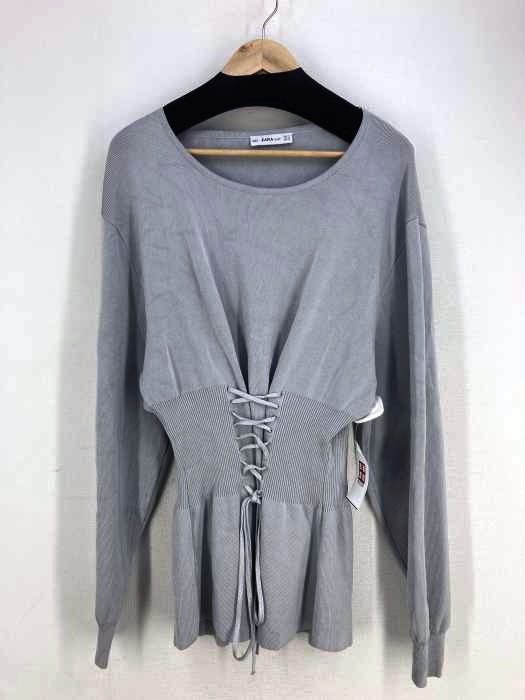 ZARA KNIT(ザラニット) レースアップレーヨンニットチュニック レディース トップス