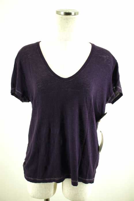 PETIT BATEAU （プチバトー） VネックリネンTシャツ レディース トップス