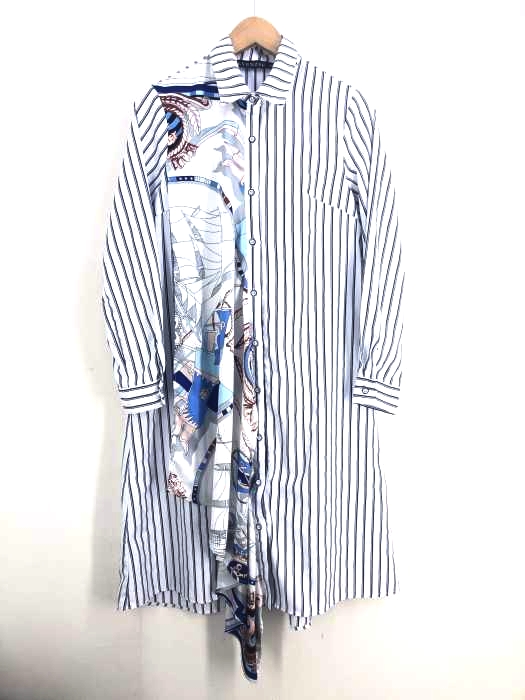 USED古着（ユーズドフルギ） 柄切替ロングシャツワンピース レディース ワンピース