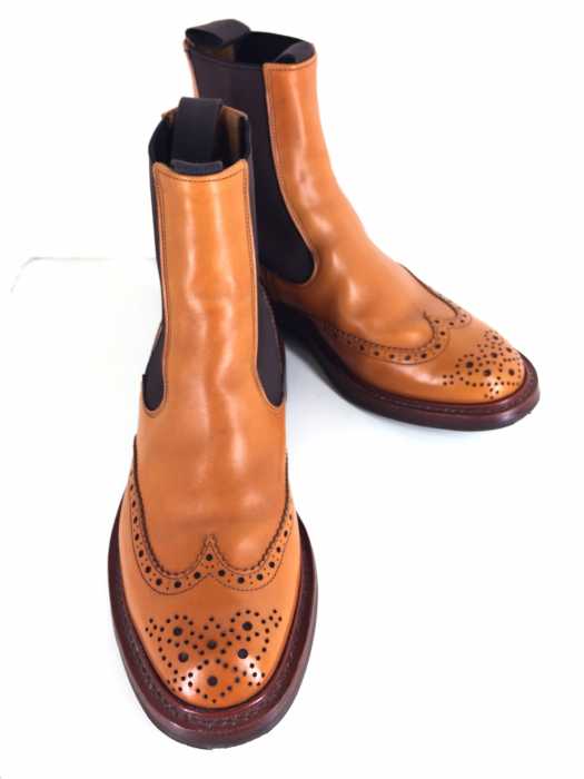 Tricker's（トリッカーズ） HENRY サイドゴアブーツ ELASTIC SIDED BROGUE BOOTS メンズ シューズ