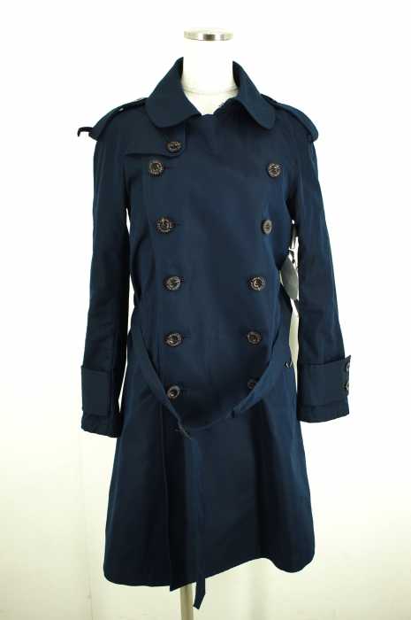 美品 スワンレイク ネイビー トレンチコート SWANLAKE スワンレイク Plain trench coat with liner[CO-765/NAVY]