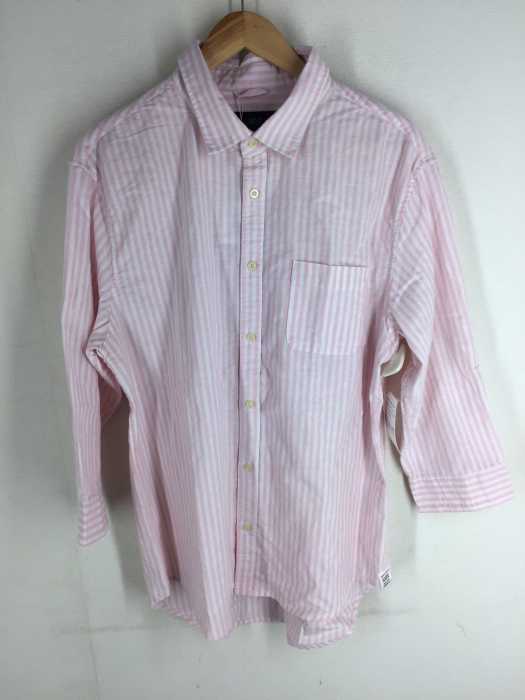 AZUL by moussy （アズールバイマウジー） COTTON LINEN COOLMAX 3／4 SHIRT メンズ トップス