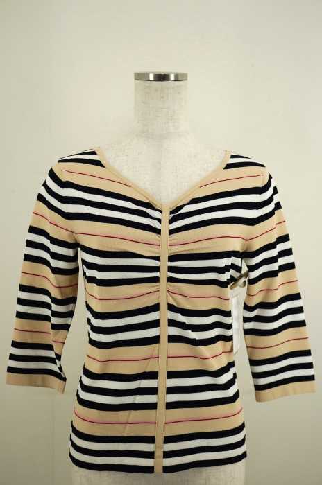 BURBERRY LONDON（バーバリーロンドン） レーヨン混七分袖ボーダートップス レディース トップス