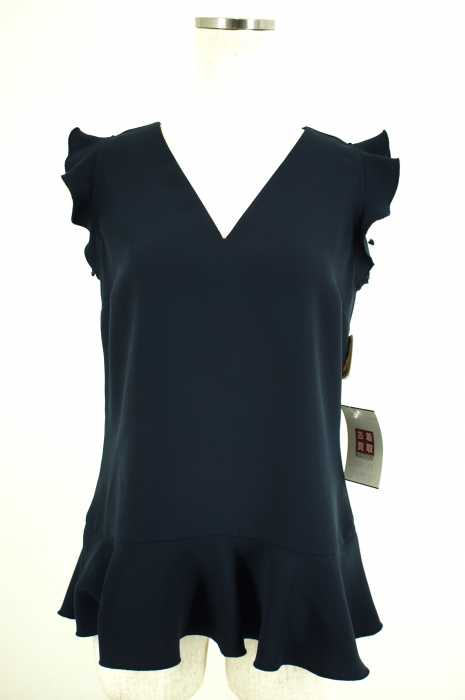 BANANA REPUBLIC (バナナリパブリック) 袖フリルペピラムVネックトップス レディース トップス