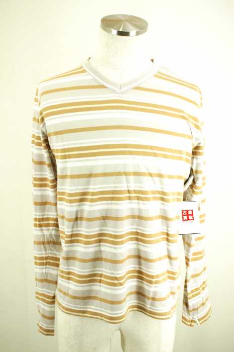 HAMNETT （ハムネット） Vネックボーダーカットソー メンズ トップス
