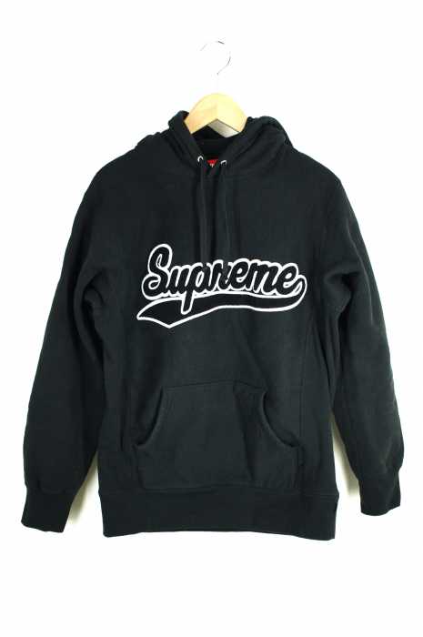 Supreme (シュプリーム) studded leather script hooded sweatshirt メンズ トップス