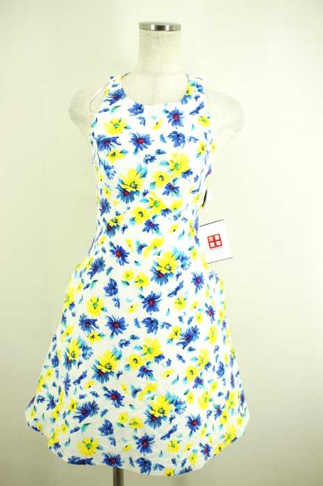 ZARA TRF （ザラティーアールエフ） フラワープリントバックジップノースリーブワンピース レディース ワンピース