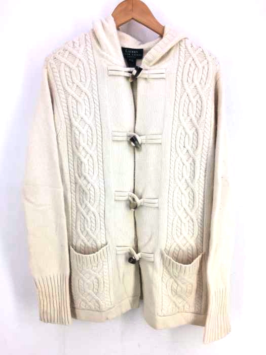 LAUREN RALPH LAUREN(ローレンラルフローレン) カシミヤ混トグルアランニットパーカー レディース トップス