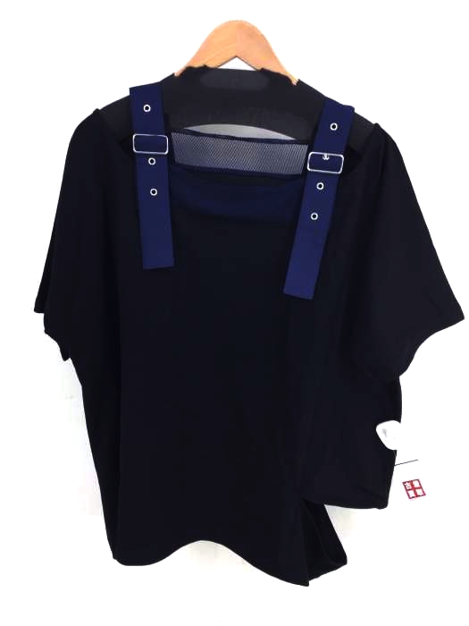 KOHAKU（コハク） 異素材切替 メッシュ オフショルベルトカットソー レディース トップス
