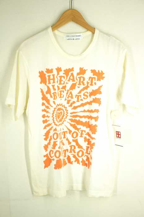 COMME des GARCONS SHIRT（コムデギャルソンシャツ） HEART BEATS OUT OF CONTROL プリントTシャツ メンズ トップス