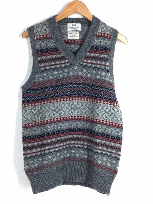 417 by EDIFICE （フォーワンセブンバイエディフィス） V-neck Fair Isle Vest メンズ トップス