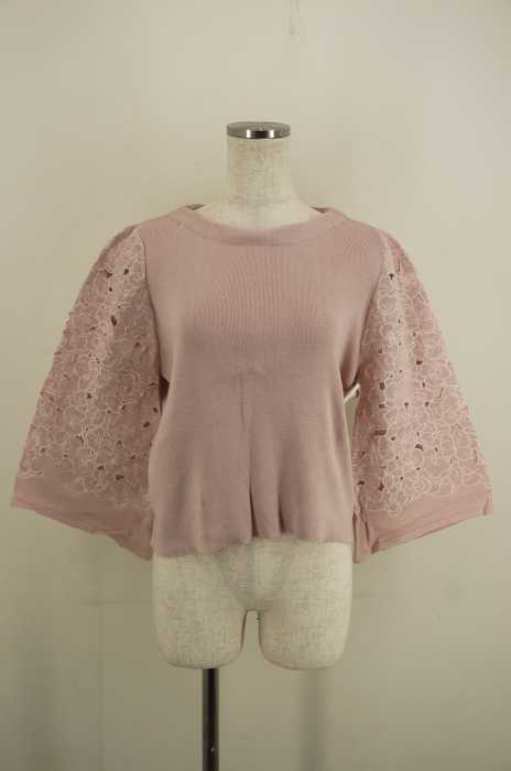 WILLSELECTION（ウィルセレクション） 袖フラワー刺繍切替ニットトップス レディース トップス
