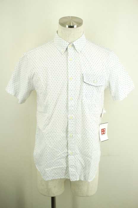 Design Tshirts Store graniph （デザインティーシャツストアグラニフ） ドット柄半袖ボタンダウンシャツ メンズ トップス