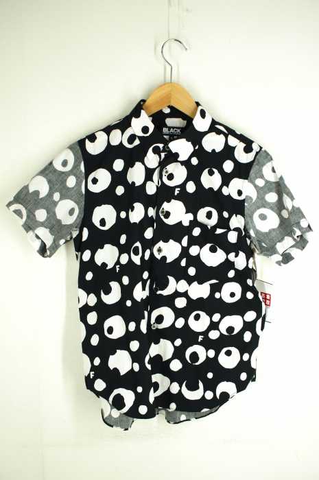BLACK COMME des GARCONS （ブラックコムデギャルソン） AD2017 袖切替ドットシャツ レディース トップス