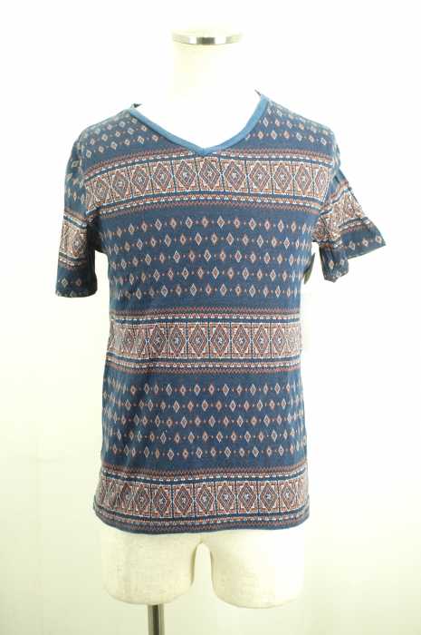 WASH'N'MADE （ウォッシュンメイド） 総柄VネックTシャツ メンズ トップス