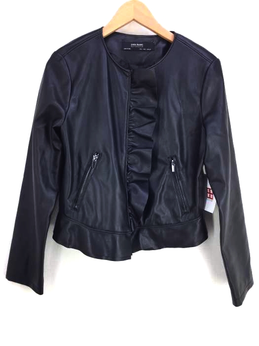 ZARA BASIC（ザラベーシック） フリルライダースジャケット レディース アウター
