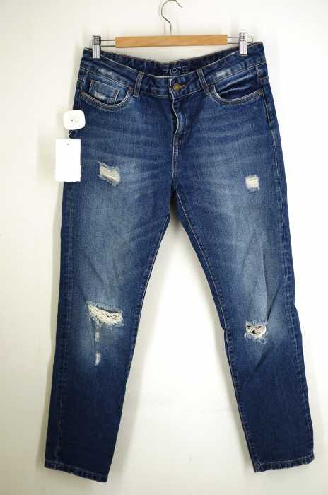 ZARA （ザラ） Z1975 BOYFRIEND FIT クラッシュ加工テーパードデニムパンツ レディース パンツ