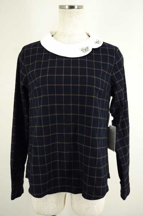 alicia PAGEBOY （アリシアページボーイ） 襟付ビジューチェックトップス レディース トップス