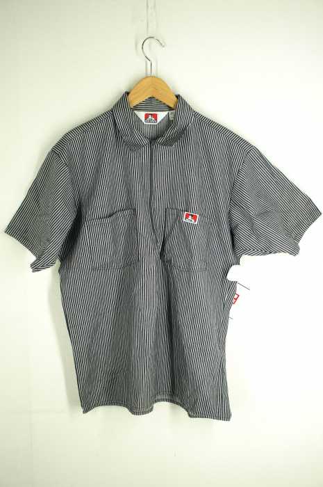 BEN DAVIS （ベンデイビス） USA製 Half-Zip S/S Work Shirts ヒッコリー メンズ トップス