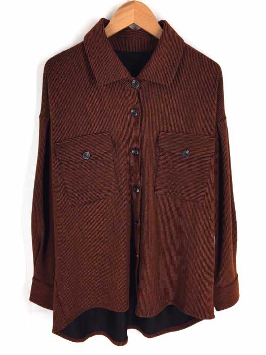 mystic（ミスティック） 19AW リブシャツジャケット キャメル レディース アウター