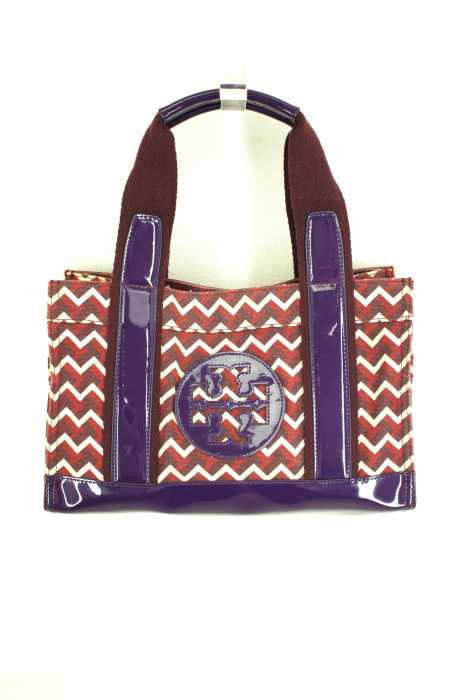 TORY BURCH （トリーバーチ） エナメル切替キャンバスハンドバッグ レディース バッグ