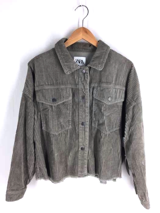 ZARA(ザラ) カットオフコーデュロイシャツジャケット レディース アウター