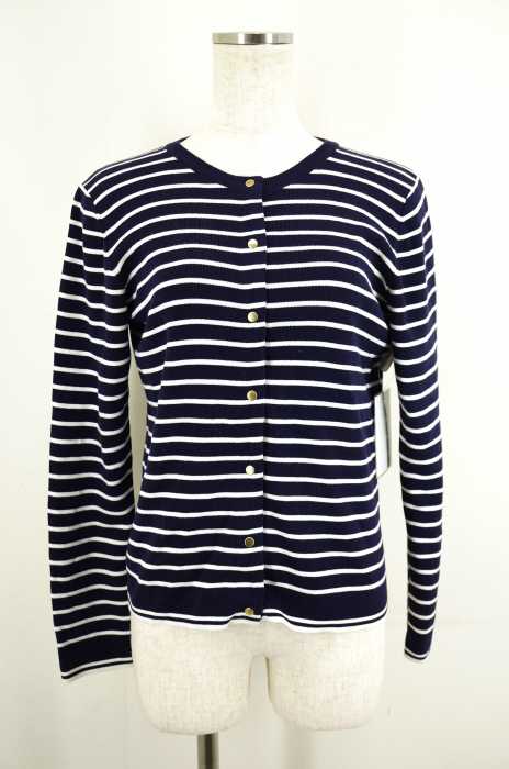 Spick and Span （スピックアンドスパン） 15SS　総針ボーダークルーネックカーディガン レディース トップス