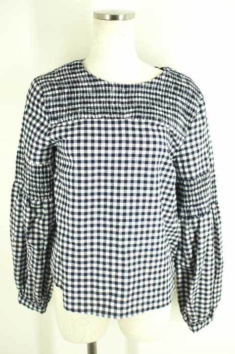 ZARA BASIC （ザラベーシック） ギンガムチェック バルーンスリーブ レディース トップス