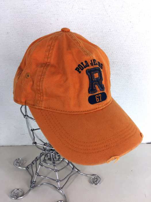 POLO JEANS COMPANY RALPH LAUREN （ポロジーンズカンパニーラルフローレン） ダメージ加工 67 ワッペン刺繍 6パネルキャップ メンズ 帽子