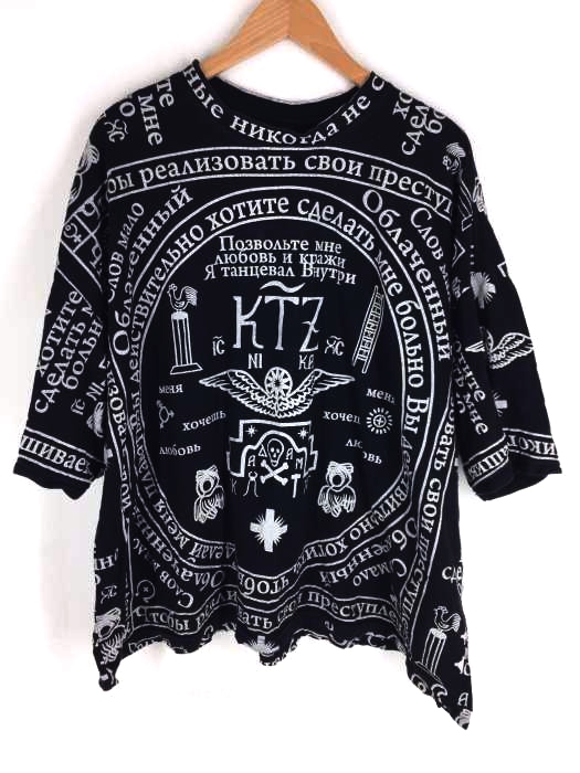 KTZ(ケイティーゼット) 総柄オーバーサイズTシャツ メンズ トップス