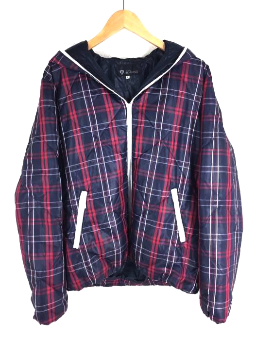 THE SHOP TK MIXPICE（ザショップティーケーミクスパイス） チェック柄 ジップアップ 中綿ジャケット メンズ アウター