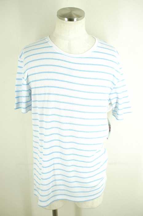 AZUL by moussy (アズールバイマウジー) TCハニカムボーダークルーネック半袖T メンズ トップス