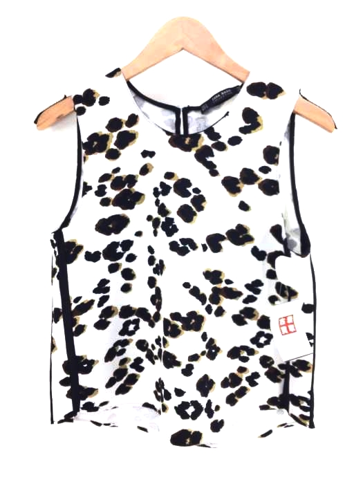 ZARA BASIC（ザラベーシック） ヒョウ柄ノースリーブブラウス レディース トップス