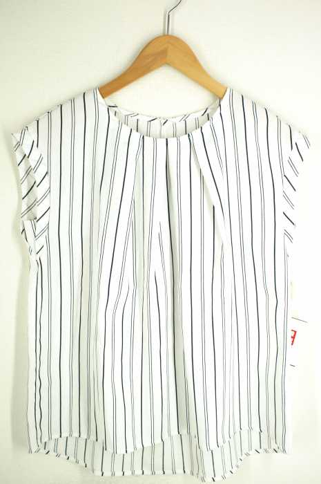 NATURAL BEAUTY BASIC（ナチュラルビューティーベーシック） リネンライクストライプブラウス レディース トップス