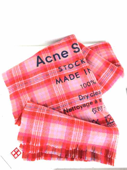 ACNE STUDIOS（アクネストゥディオズ） CASSIAR チェック柄大判ストール レディース ファッション雑貨