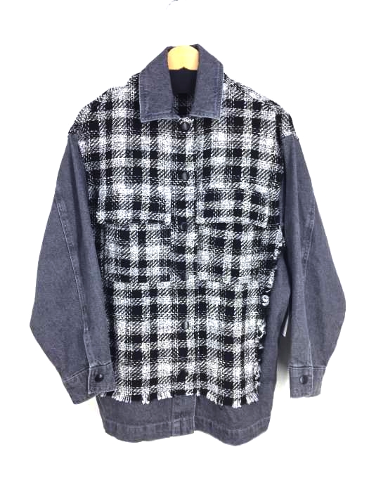 ZARA（ザラ） CONTRASTING TWEED JACKET 切替ツイードジャケット レディース アウター