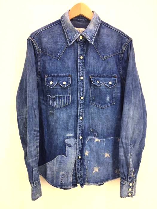 DENIM & SUPPLY RALPH LAUREN（デニムアンドサプライ ラルフローレン） リペア加工 デニムウエスタンシャツ メンズ トップス