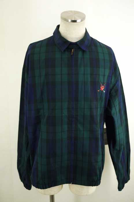 Polo by RALPH LAUREN （ポロバイラルフローレン） ロゴワッペン刺繍チェック柄ジップアップブルゾン メンズ アウター