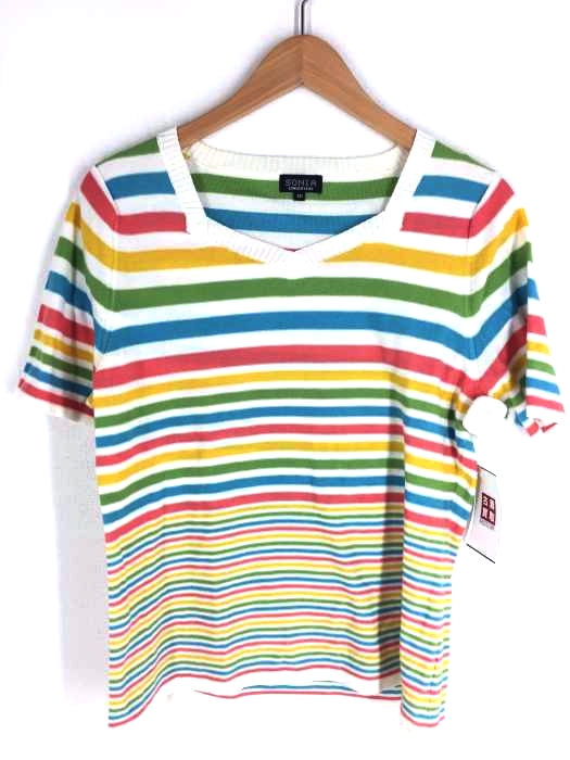 SONIA RYKIEL（ソニアリキエル） レインボーボーダー半袖ニット レディース トップス