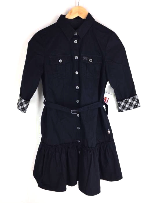 BURBERRY BLUE LABEL（バーバリーブルーレーベル） 袖チェック 半袖 シャツワンピース レディース ワンピース